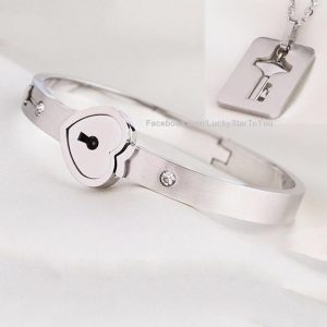 Trang sức đôi-Vòng tay ổ khóa dây chuyền chìa khóa TiTan