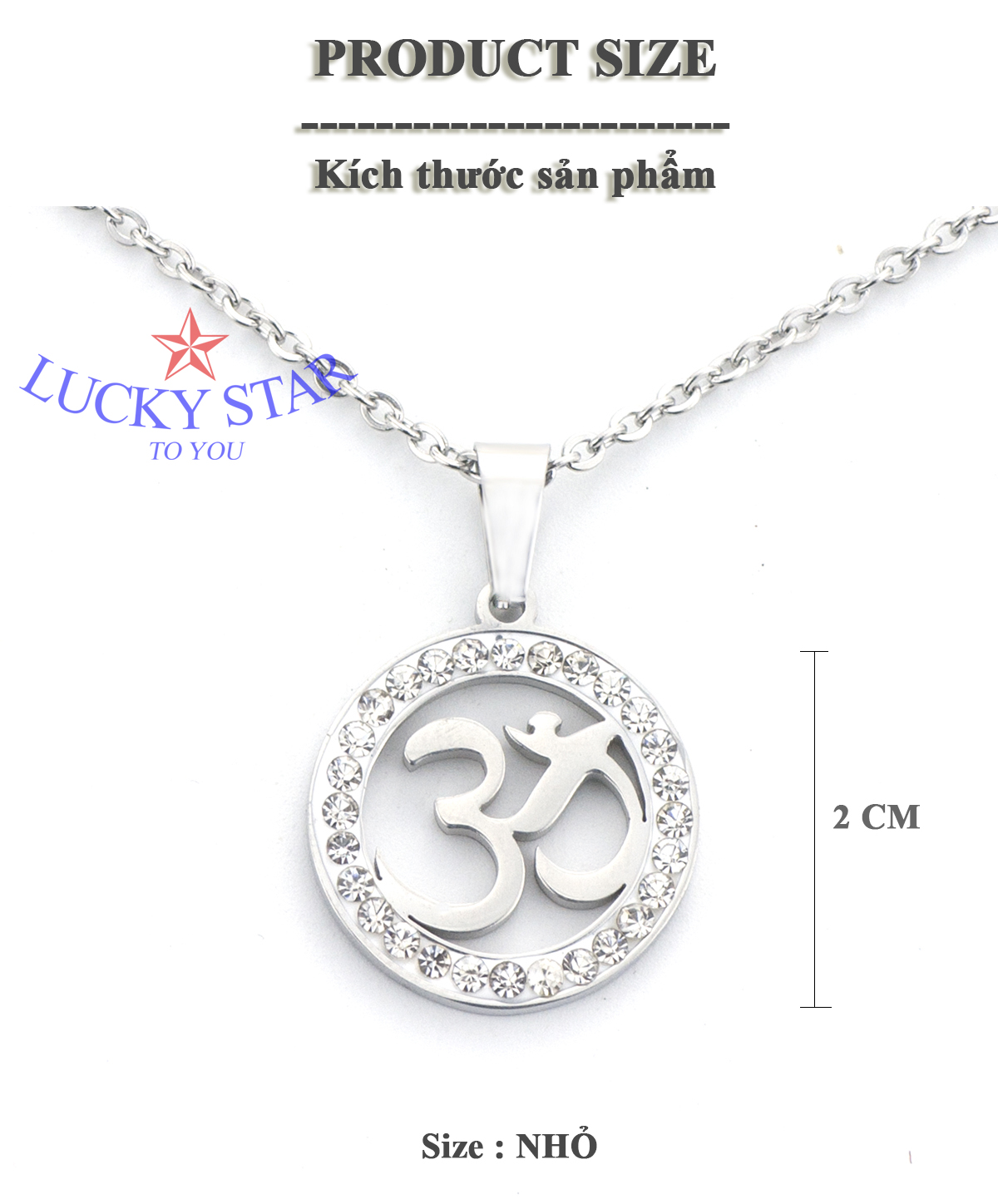Dây chuyền OM đính xoàn thời trang sang trọng (2)
