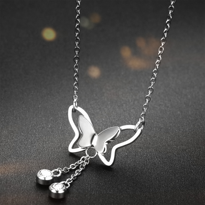Dây chuyền bươm bướm sợi xích đính đá
