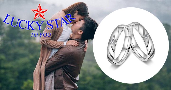 Nhẫn đôi đính đá sọc xéo dành cho đôi tình nhân Nhẫn đôi đính đá sọc xéo dành cho đôi tình nhân